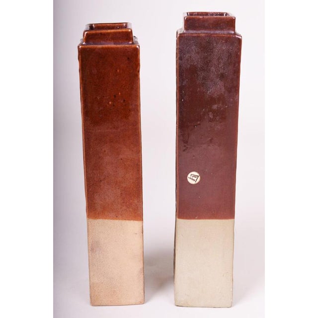 Mid-Century Czech Ceramic Vases by Kramika Horní Bříza, 1970s, Set of 2 For Sale - Image 4 of 6
