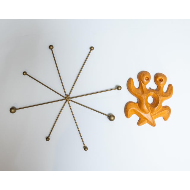 Mid-Century Modern Mid-Century 50's Frederic Weinberg "Gemini" Starburst Wall Sculpture For Sale - Image 3 of 9