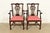 A gorgeous pair of Georgian or Chippendale style armchairs or dining captain chairs By Stickley USA, Late 20th Century...