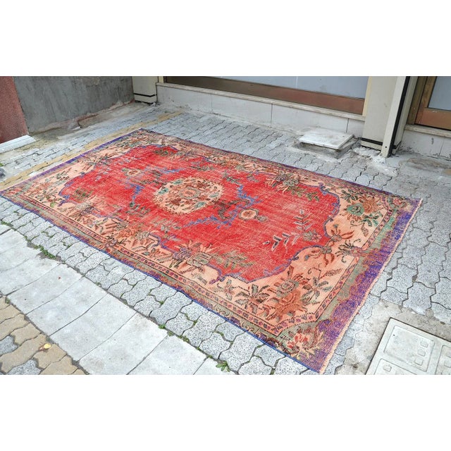 Red 1960s Oversize Wool Bohemian Turkish Rug For Sale - Image 8 of 11