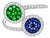 14K White Gold Sapphire Tsavorite Diamond Designer Ring Band For Sale