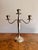 Fine quality pair of antique Edwardian silver plated candelabras, having a quality pair of three branch silver plated...