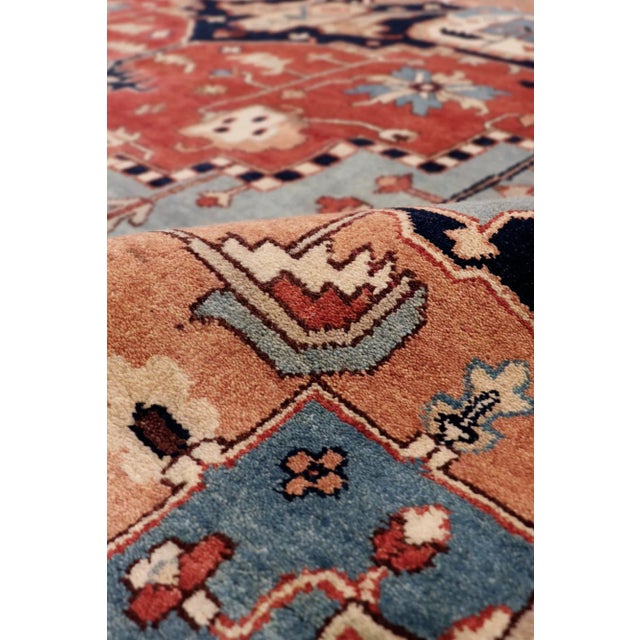 Pasargad Home Serapi Rust/Navy Wool Area Rug- 6' 1'' X 8' 8'' | Chairish