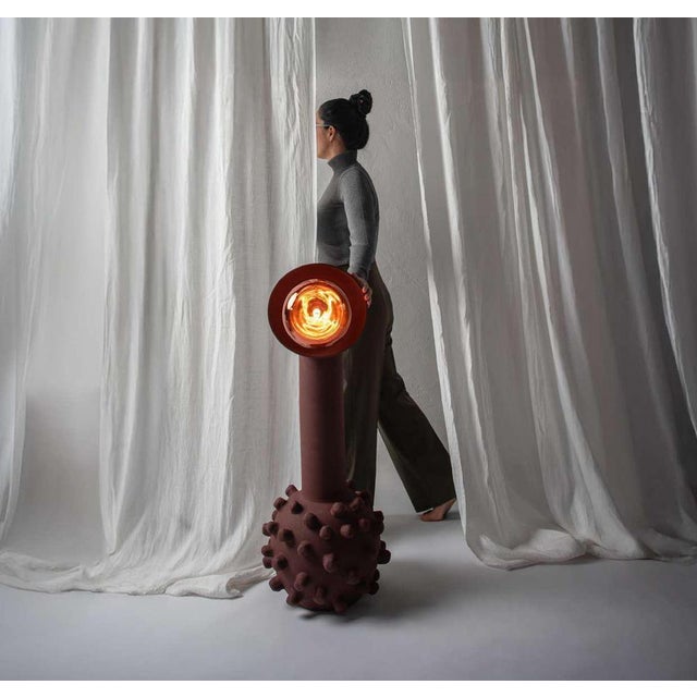 Headlight Sculptural Floor Lamp in Ceramic by Liliana Silva For Sale - Image 4 of 6