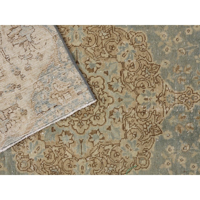 Antique Circa 1920 Subdued Distressed Tabriz Hand Woven Rug 6ft 5in X 10ft 2in For Sale - Image 11 of 11