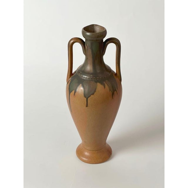 Art Nouveau Style Double-Handled Pottery Vessel from Denbac, France, 1947 For Sale - Image 6 of 10