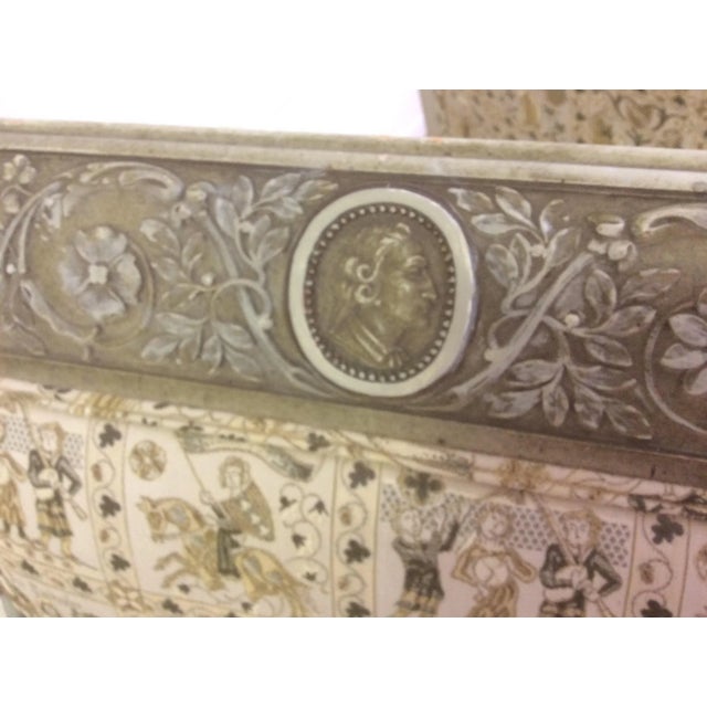 French Carved and Painted Armchairs With Portraits - a Pair For Sale - Image 11 of 13