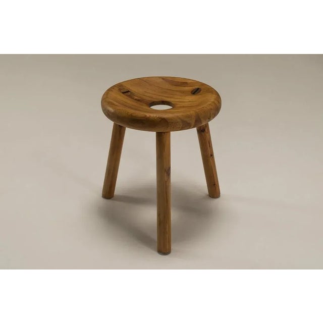 Pine Model Sauna Stool by Bertel Gardberg for Villa Joukhi, Finland, 1950s For Sale - Image 10 of 10