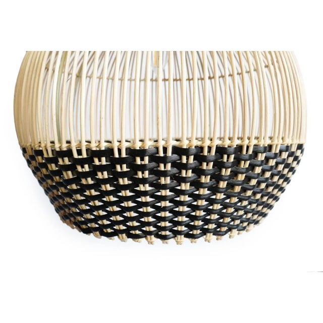 2020s Modern Wicker Tux Gourd Pendant Light Small For Sale - Image 5 of 9