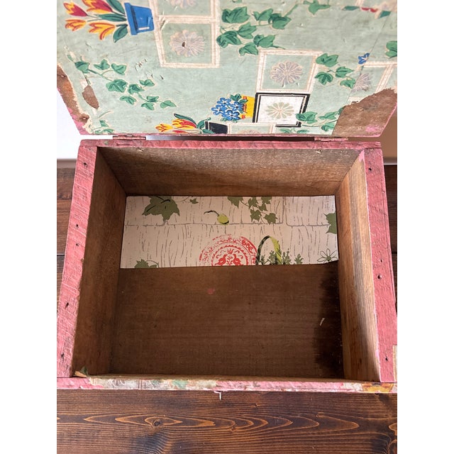 Pink Antique Pink Wooden Box For Sale - Image 8 of 10