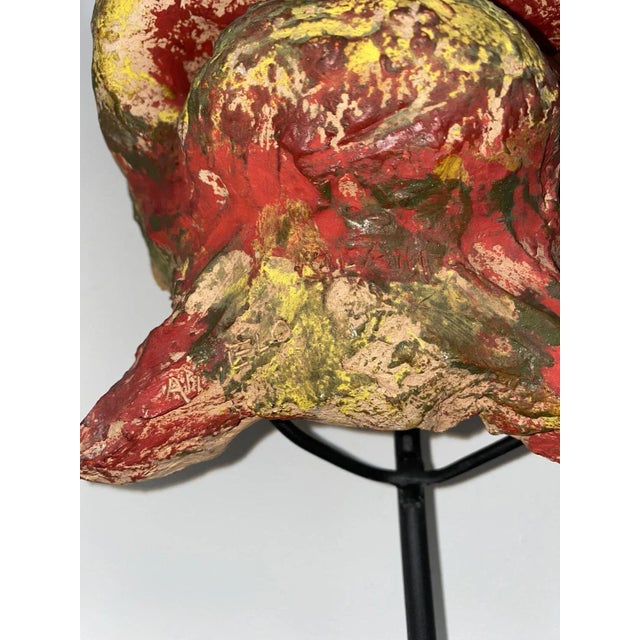 Angelo Méani (1906-1977), Art Brut Sculptures, 46cm, Painted Terracotta, Set of 3 For Sale - Image 3 of 9
