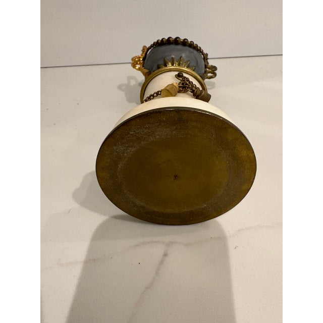 White Late 19th Century Stunning Marble and Ceramic French Louis Vvi Cassolette For Sale - Image 8 of 8