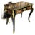 French Writing Desk With Center Drawer, Hand-Inlaid Marquetry & Gold Leaf Details For Sale