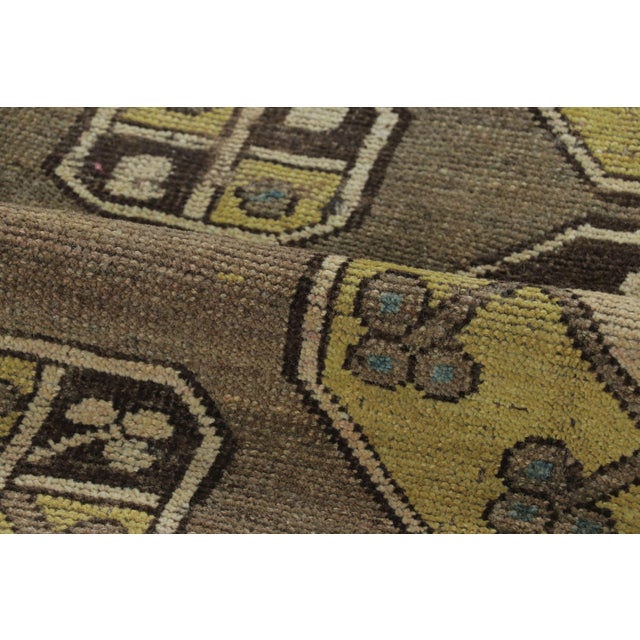 Green Vintage Bokhara Rug in Green With Bold Octagon Geometric Grid - Rug & Kilim For Sale - Image 8 of 9