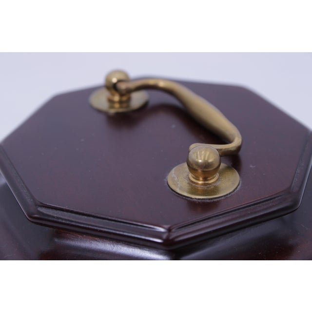 Wood Virginia Metalcrafters Mahogany Octogonal Tea Caddy For Sale - Image 7 of 13