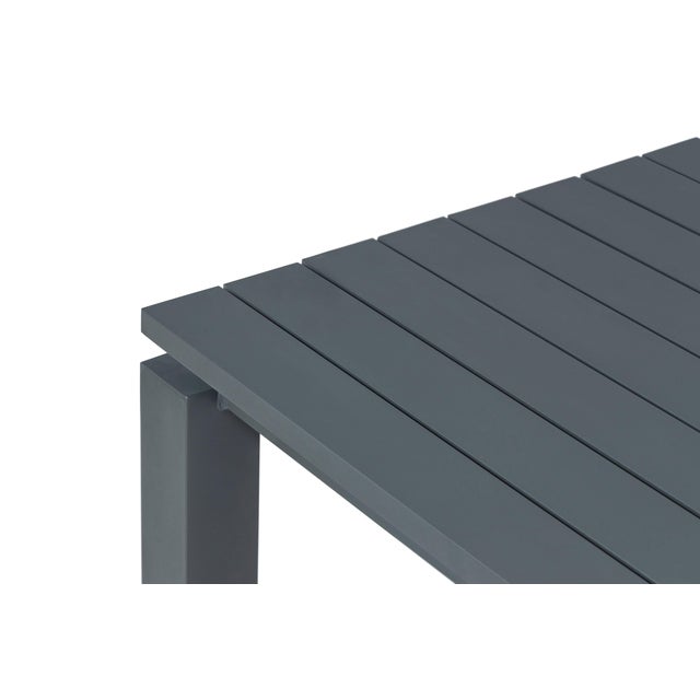 Modern Sardinia Outdoor Aluminum Coffee Table - Gray For Sale - Image 3 of 9