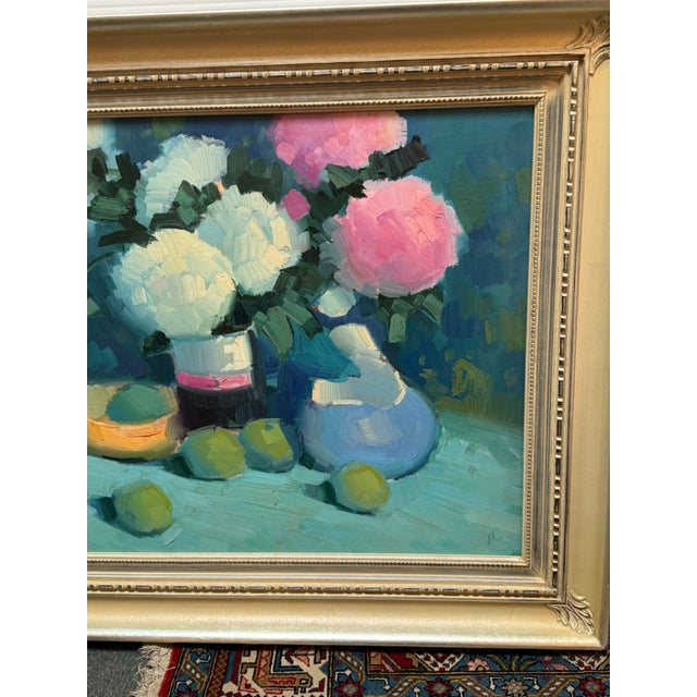 1980s Elio Camacho Floral Bouquet Still Life Oil Painting, Signed For Sale - Image 5 of 12