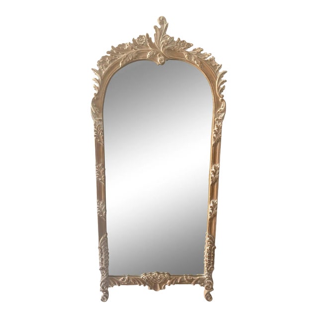 Large Decorative Crafts French Louis XV Style Carved Wall Mirror For Sale