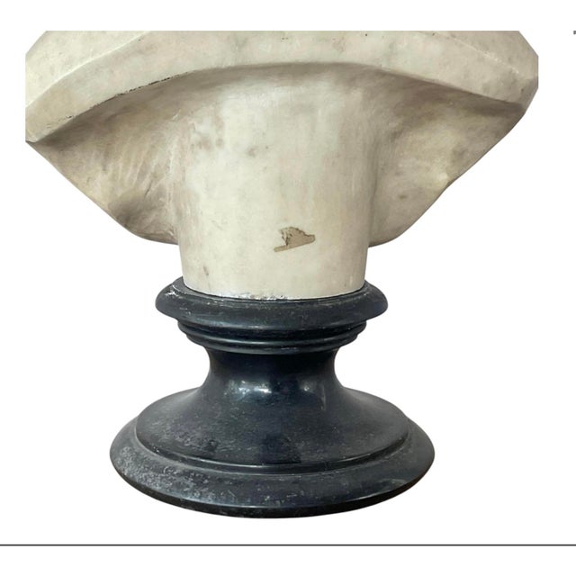 White Italian Carved Marble Bust of a Young Woman For Sale - Image 8 of 16