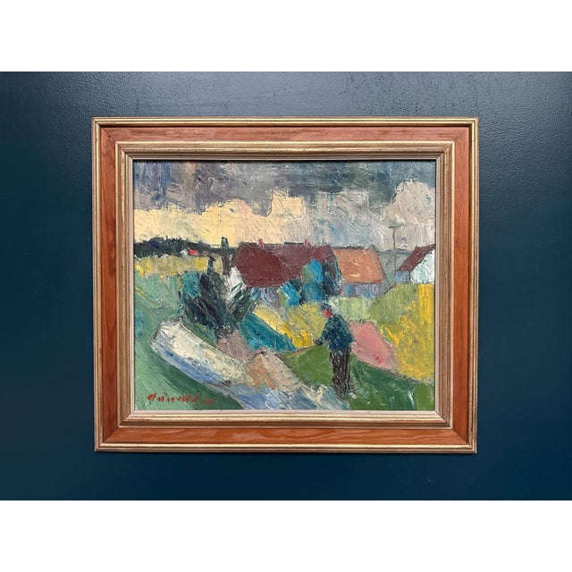Arnold William Pedersen, Farmhouses, 1960s, Oil on Canvas, Framed For Sale - Image 12 of 18