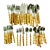 Late 20th Century Chinoiserie Coastal Bamboo 18/8 Stainless Flatware Service for 10 - 50 Pieces For Sale