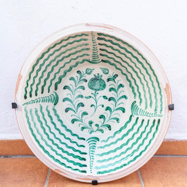 Early 21st Century Spanish Hand-Painted Ceramic Wall Bowl, 2010s For Sale - Image 5 of 13