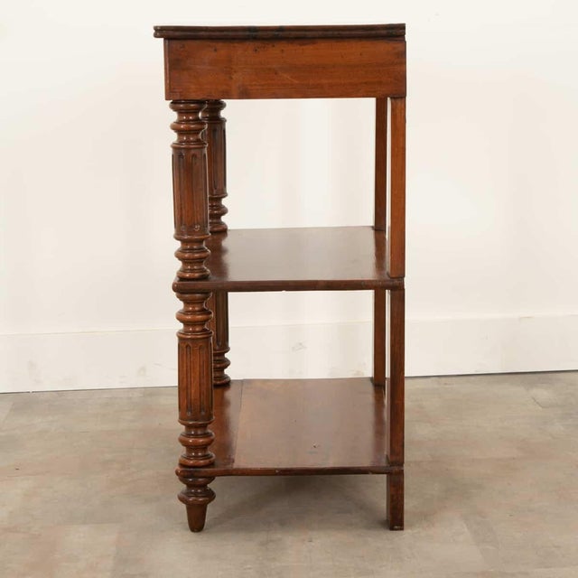English 19th Century Solid Walnut Etagere Table For Sale - Image 9 of 12