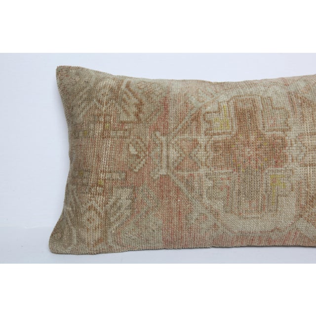 Decorative Muted Tones Vintage Rug Lumbar Cushion Pillow Cover -16'' X 29'' For Sale - Image 4 of 9