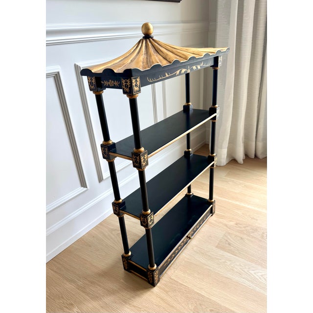 1970s 1970s Union National Chinoiserie Pagoda Wall Étagère / Shelf For Sale - Image 5 of 11