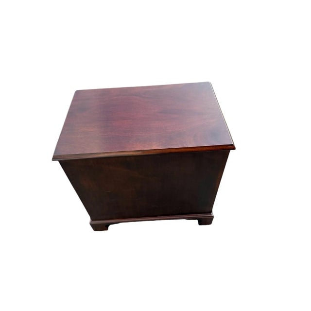 Late 20th Century Queen Anne 3-Drawer Chest, Mahogany With Brass Leaf Hardware For Sale - Image 4 of 7