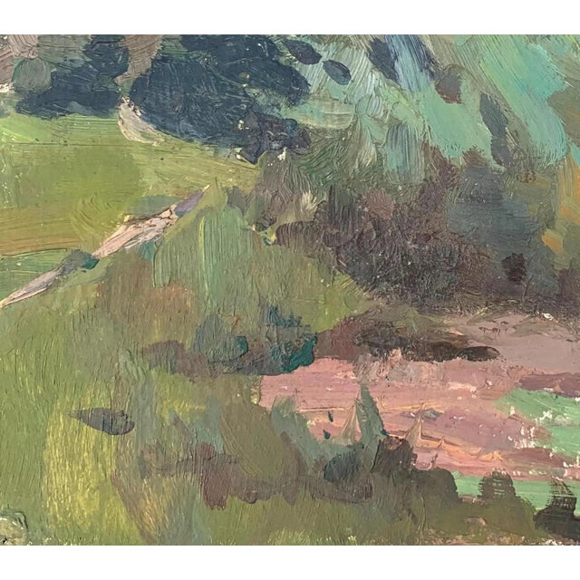 1970s Rural Landscape Painting Original Art Ukrainian Artist Sokolovsky G. 1970s For Sale - Image 5 of 6