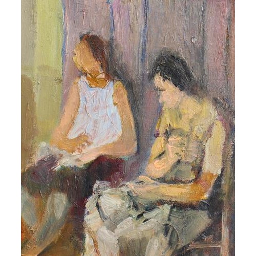1960s Alberto Chiancone, The Dressmaker's Workshop, 1960s, Oil Painting on Canvas, Framed For Sale - Image 5 of 15
