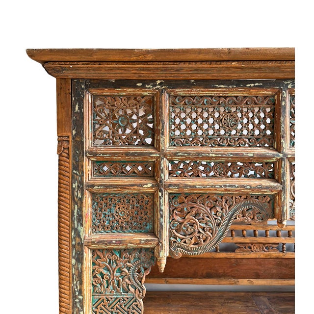Wood Antique Balinese Canopy Daybed For Sale - Image 7 of 11