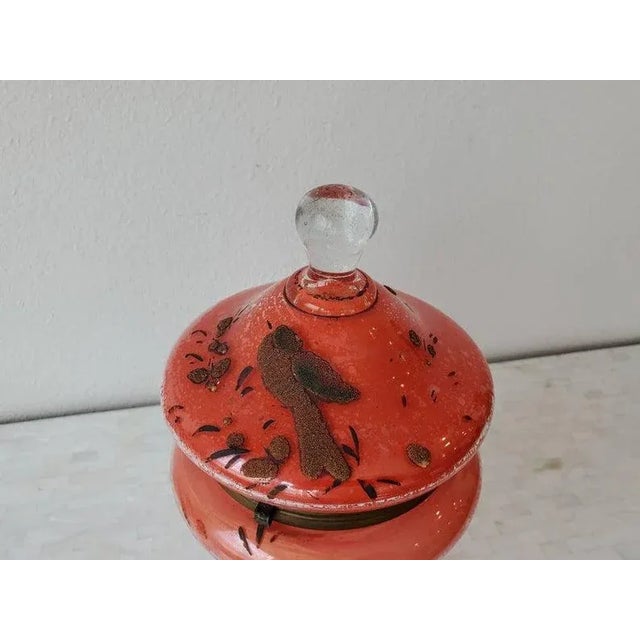 Early 20th Century Antique Czech Bohemian Art Glass Coralene Tantalus For Sale - Image 5 of 11