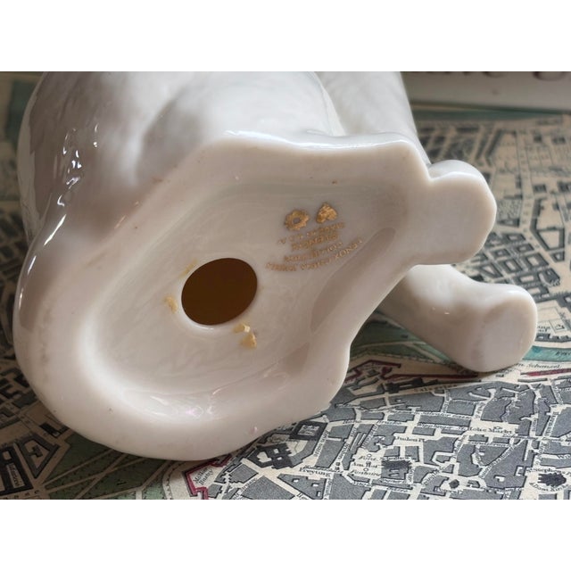 Ceramic Vintage Lenox Ivory Bone China 24k Gold Jeweled Cat Figurine For Sale - Image 7 of 8