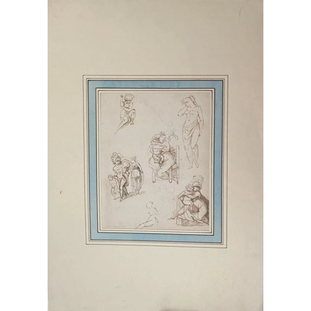 Figure'' is an original brown marker pen drawing on ivory-colorated paper by Anonymous Artist of XX Century. In very good...