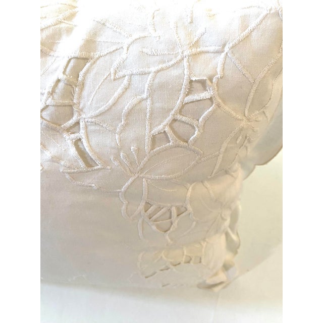 Vintage White Lace Pillows, Set of 3 For Sale - Image 4 of 9
