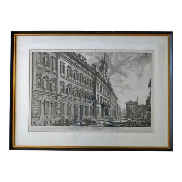 Mid 18th Century Etching “Veduta Della Gran Curia Innocenziana” by Giovanni Battista For Sale