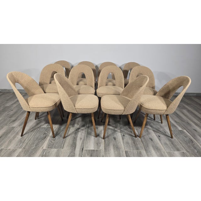 Vintage Dining Chairs by Antonin Suman, 1960s, Set of 12, in Restored conditions. Designed 1960 to 1969 I have official...