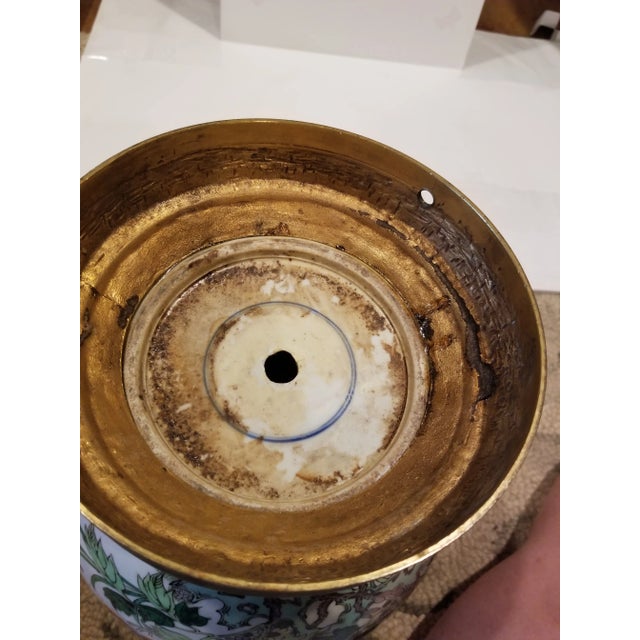 Asian Antique Antique Bronze Mounted Famille Verte Ginger Jar For Sale - Image 3 of 10