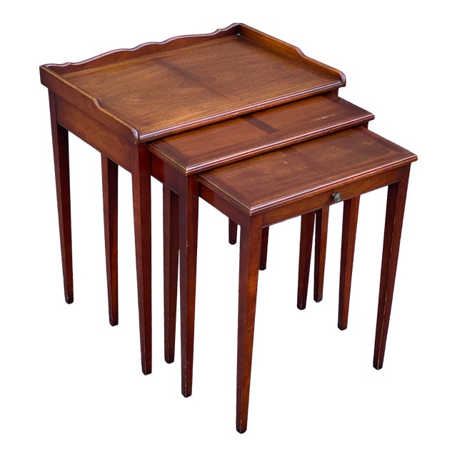 1950's HeritageHenredon Mahogany Nesting Tables Set of 3 Chairish