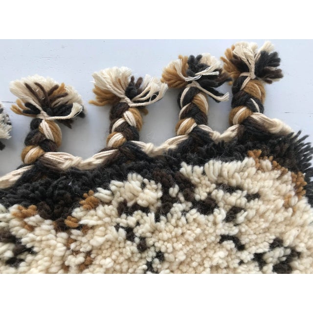 Handmade Ecru & Brown Thick Wool Rug, 1980s For Sale - Image 12 of 18