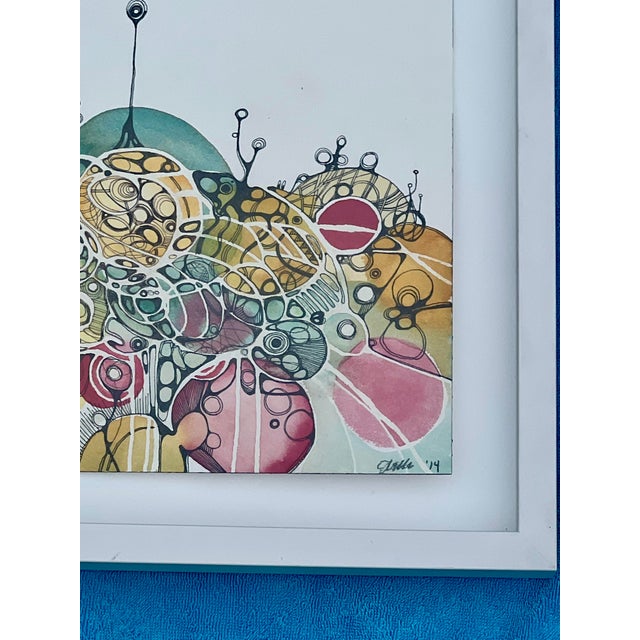 Modern Organic Watercolor Pen & Ink Signed Original 2014 For Sale In Los Angeles - Image 6 of 8