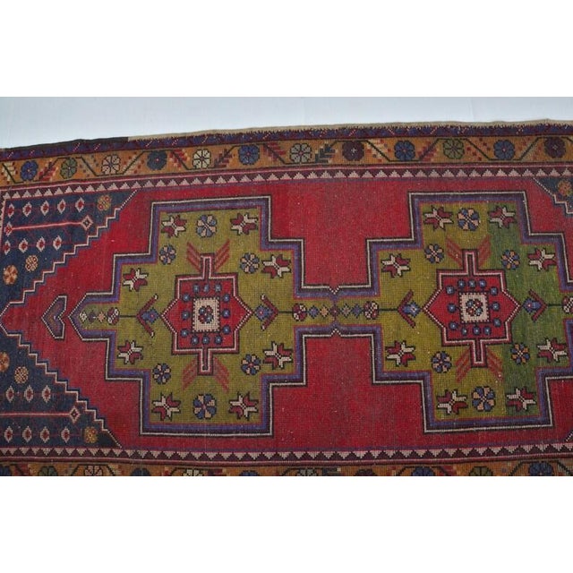 Red Oushak Vintage Handknotted Rug For Sale - Image 8 of 10