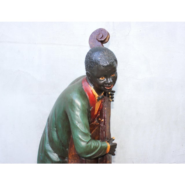 Black Vintage New Orleans Double Bass Player Jazz Musician Figurine, 1990s For Sale - Image 8 of 15