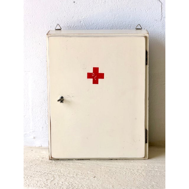 Mid-Century Wooden Wall-Mounted Medicine Cabinet with Drawer, 1960 For Sale - Image 12 of 13