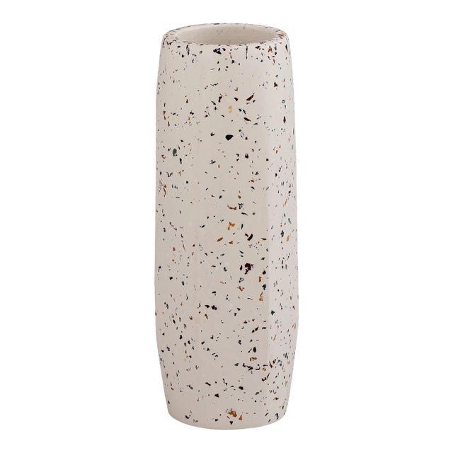 Terrazzo White Skinny Vase, Medium For Sale