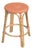 Tobias 24 in. Seat Height Round Rattan Backless Counter Stool, Orange/White Dot/ Natural Rattan Frame For Sale