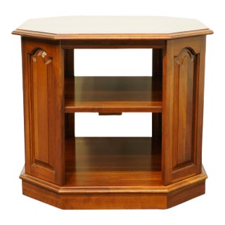 Ethan Allen Georgian Court Solid Cherry 26" Octagonal Tiered Accent End Table 11-8066 For Sale