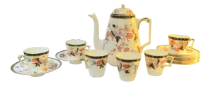 Antique Crown Field Porcelain Tea Set -Set 13 Pieces